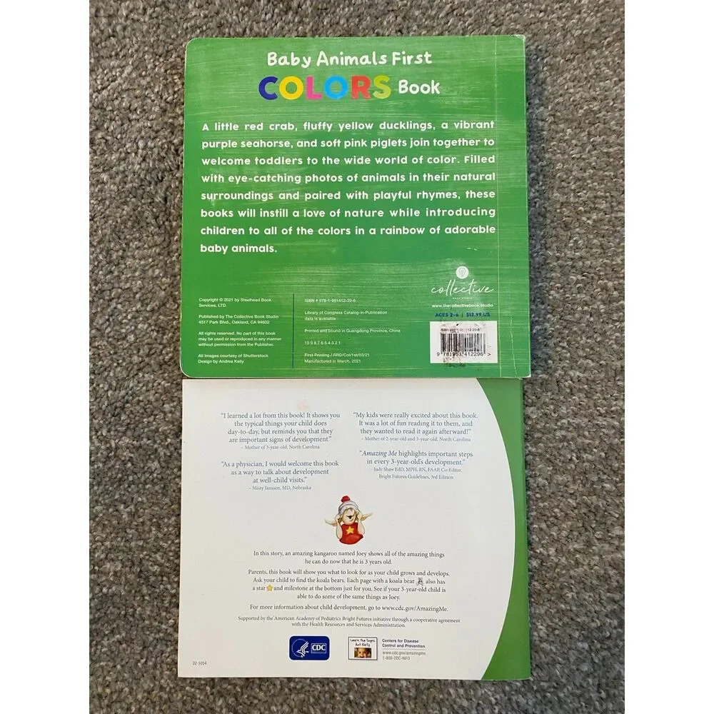 Kids Baby Pre-K Books First Colors 3yrs old